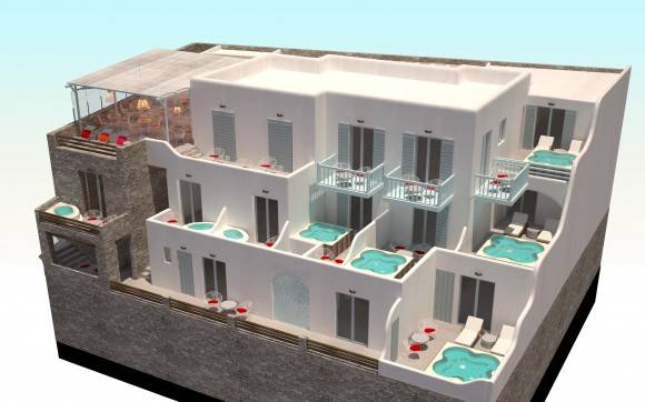 3D project for ibiscus hotel @ Mykonos